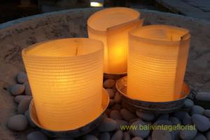 Candle light with banana trunk