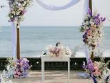 Wedding Decoration for Torsten and Dwi Purple forals style wedding at Swan Keramas Gianyar